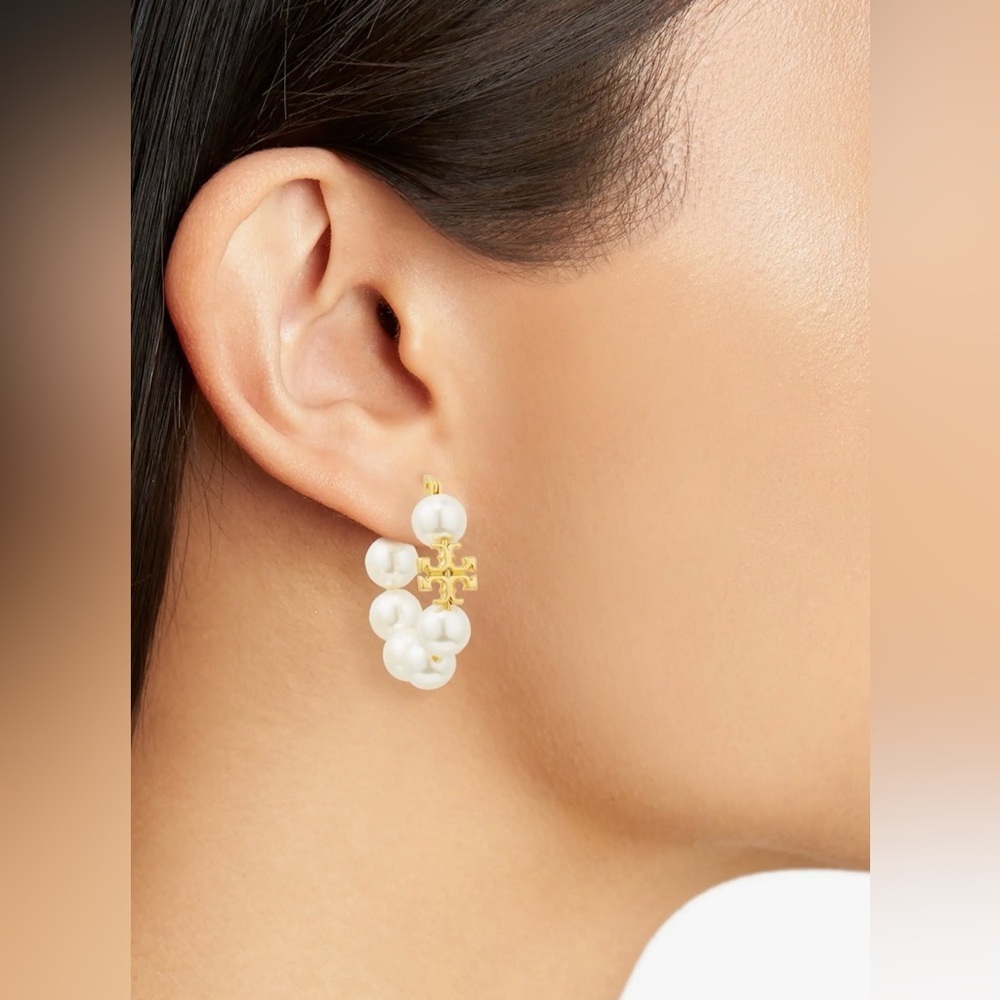Kira Imitation Pearl Hoop Earrings